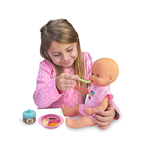 Nenuco - ¿Qué comemos hoy?, muñeco bebé con accesorios de comiditas y merienditas para hacer las papillas, con 2 juguetes electrónicos, batidora y cuchara, niñas y niños de 4 años, Famosa (700016649)