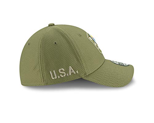 New Era Pittsburgh Steelers 39thirty Stretch Cap On Field 2019 Salute To Service Olive - M - L