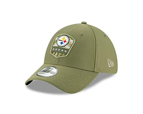New Era Pittsburgh Steelers 39thirty Stretch Cap On Field 2019 Salute To Service Olive - M - L