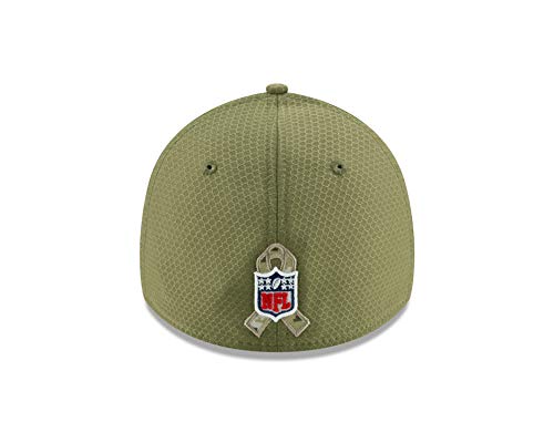 New Era Pittsburgh Steelers 39thirty Stretch Cap On Field 2019 Salute To Service Olive - M - L