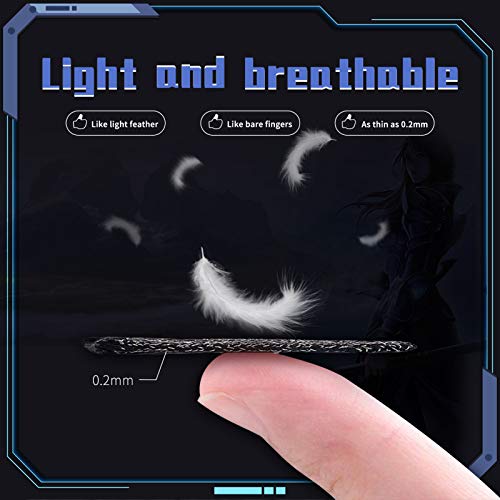 Newchichi 8PCS Mobile Game Controller Finger Sleeve, 0.01 Pulgada Ultrafino Transpirable Resistente al Sudor Fibra de Plata Touch Sensitive Finger Funda para PUBG, Compatible con iPhone/Android