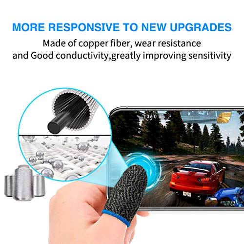 Newseego PUBG Juego de Mangas para el Dedo del Juego móvil[10 Pack], [Aplicar a la competencia]Pantalla táctil de Dedo Manga Transpirable Disparos sensibles al Sudor para Cuchillos para Android y iOS