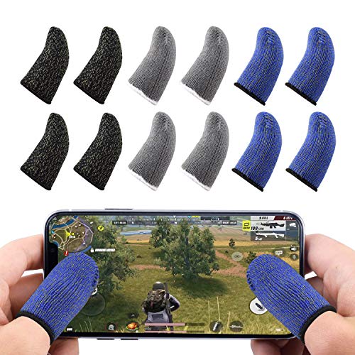 Newseego PUBG Mobile Game Controllers Manga del Dedo, Manga de Dedo de Pantalla táctil Suave Transpirable Anti-Sudor Disparos y Objetivos sensibles para Cuchillos para Android y iOS [Paquete de 12]