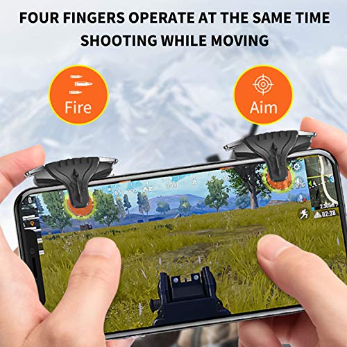 Newseego PUBG Mobile Game Trigger, L1R1 Controller de Teléfonos Móviles Trigger Sensible Botón Key para Controlar el Apuntar y Disparar para PUBG/Knives out/Rules of Survival para Android/iOS, Negra