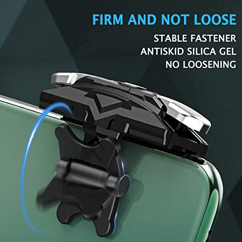 Newseego PUBG Moblie Phone Game Trigger,[Respuesta Rápida] Controlador de Juego Móvil para PUBG 1 Par Teléfono Gatillos Sensibles Joysticks Aim & Fire Trigger Keys para PUBG/Knives out L1R1- Negro