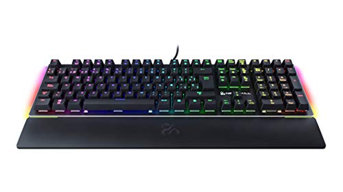 Newskill Serike Switch Brown - Teclado Mecánico Gaming con Reposamuñecas Plegable Incluido (Teclas con grabación macro, 20 modos de iluminación RGB) - Color Negro