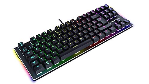 Newskill Serike TKL Switch Blue - Teclado Mecánico Gaming TenKeyLess (Teclas con grabación macro, 20 modos de iluminación RGB, Sin Pad Numérico) - Color Negro