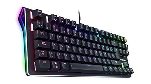 Newskill Serike TKL Switch Blue - Teclado Mecánico Gaming TenKeyLess (Teclas con grabación macro, 20 modos de iluminación RGB, Sin Pad Numérico) - Color Negro