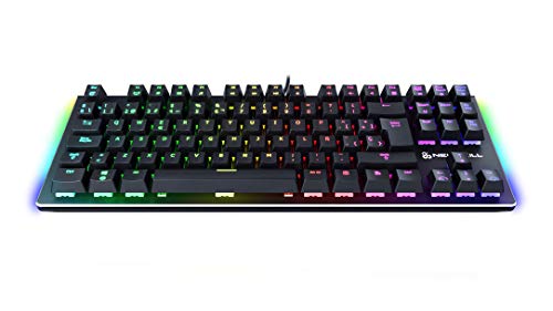 Newskill Serike TKL Switch Brown - Teclado Mecánico Gaming TenKeyLess (Teclas con grabación macro, 20 modos de iluminación RGB, Sin Pad Numérico) - Color Negro