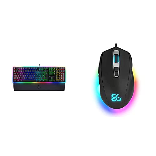 Newskill Suiko Switch Brown - Teclado Mecánico Gaming con Reposamuñecas Incluido + Helios - Ratón para Gaming con RGB Iluminación