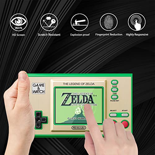 NEWZEROL 4 Pieza Protector de Pantalla Compatible para Game & Watch (The Legend of Zelda) (Super Mario Bros), 9 Durezas Alta Definición Protector de Pantalla de Vidrio Templado Antiarañazos