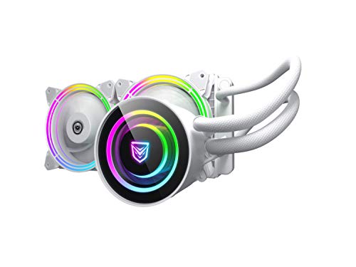 Nfortec Atria Refrigeración Líquida RGB 240 mm con Conector estándar 5v 3 Pin y ventilación con 7 aspas (Compatible con 10th generación de Intel) - Color Blanco