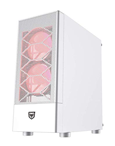 Nfortec Caelum Torre Gaming RGB con Frontal Mallado, Cristal Templado y más de 15 Modos de Iluminación - Color Blanco