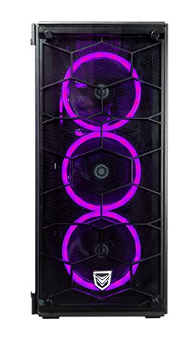 Nfortec Draco V2 Torre Gaming Negra RGB Diseño Full View (Cristal Templado) con 4 Ventiladores RGB y Controlador Inalámbrico