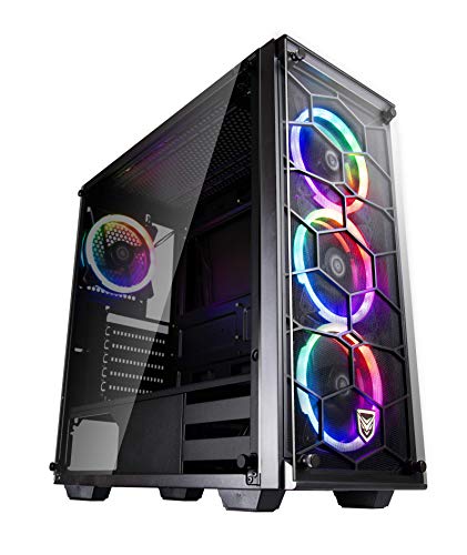 Nfortec Draco V2 Torre Gaming Negra RGB Diseño Full View (Cristal Templado) con 4 Ventiladores RGB y Controlador Inalámbrico