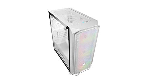 Nfortec Krater Mini Torre Gaming con Iluminación RGB Micro-ATX con Frontal Mallado con 4 Ventiladores Incluidos - Color Blanco