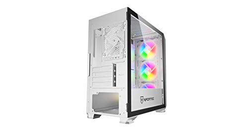 Nfortec Krater Mini Torre Gaming con Iluminación RGB Micro-ATX con Frontal Mallado con 4 Ventiladores Incluidos - Color Blanco