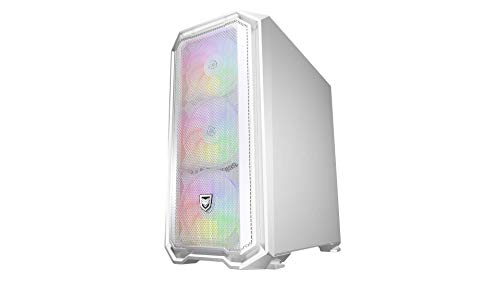 Nfortec Krater Mini Torre Gaming con Iluminación RGB Micro-ATX con Frontal Mallado con 4 Ventiladores Incluidos - Color Blanco