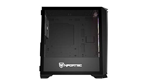 Nfortec Krater Mini Torre Gaming con Iluminación RGB Micro-ATX con Frontal Mallado con 4 Ventiladores Incluidos - Color Negro