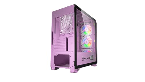 Nfortec Krater Mini - Torre Gaming RGB Micro-ATX con Frontal Mallado - Edición Limitada en Color Rosa