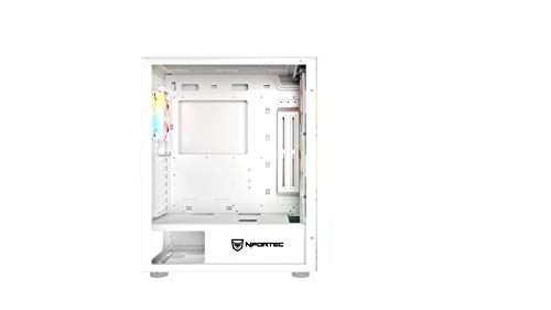 Nfortec Surtur - Torre Gaming ATX RGB con Frontal Mallado, Cristal Templado y 4 Ventiladores Incluidos - Color Blanco