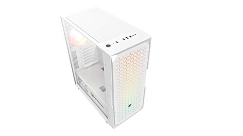 Nfortec Surtur - Torre Gaming ATX RGB con Frontal Mallado, Cristal Templado y 4 Ventiladores Incluidos - Color Blanco
