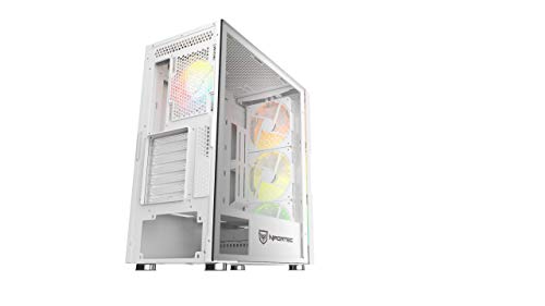 Nfortec Surtur - Torre Gaming ATX RGB con Frontal Mallado, Cristal Templado y 4 Ventiladores Incluidos - Color Blanco