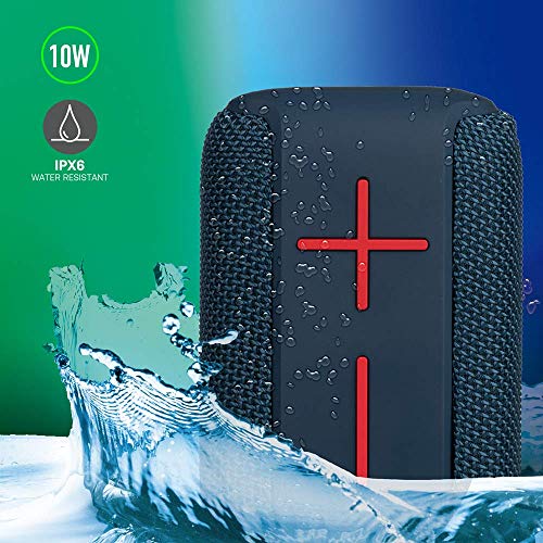 NG Roller Coaster Blue - Altavoz Bluetooth Portátil 10W Resistente al Agua Waterproof IPX6, con Batería Recargable y Entradas USB/Micro SD/AUX IN, Azul