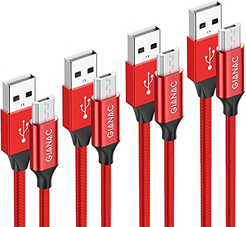 NIBIKIA Cable Micro USB, [4Pack 0.5M 1M 2M 3M] Carga Rápida Android Cable Android Nylon Movil Cables Cargador Compatible con Samsung S7 S6 S5 j7 j5 j3 Tablet Huawei Sony HTC Motorola Nexus LG PS4