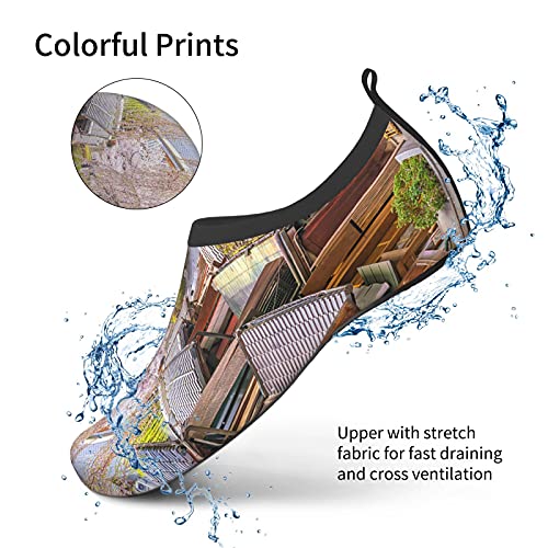 Nicokee Old Town Kyoto Zapatos de agua Japón Primavera Paisaje Sakura Blossom Yukata Scenic Beach Aqua Yoga Calcetines para hombres y mujeres, color, talla 42 EU
