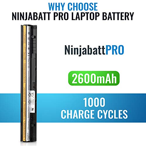 NinjaBatt Pro Batería para Lenovo L12M4E01 L12L4A02 L12L4E01 L12M4A02 L12S4A02 IdeaPad G400s G500s G505s G50 G50-45 G50-70 G50-80 Z50 Z70 Z710 S410p S510p - Samsung Celdas [4 Celdas/2600mAh/37Wh]