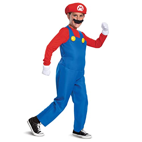Nintendo Disfraz Deluxe de Mario Super Mario Bros para niños - Talla M