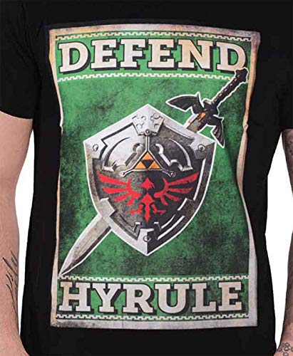 Nintendo Merch Zelda T Shirt Propaganda Sword & Shield Defend Hyrule Nuevo Oficial de los