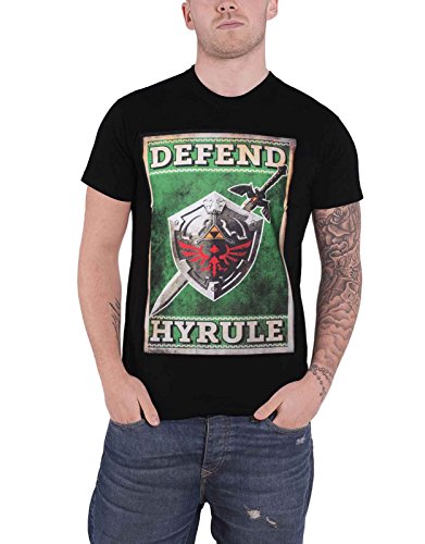 Nintendo Merch Zelda T Shirt Propaganda Sword & Shield Defend Hyrule Nuevo Oficial de los