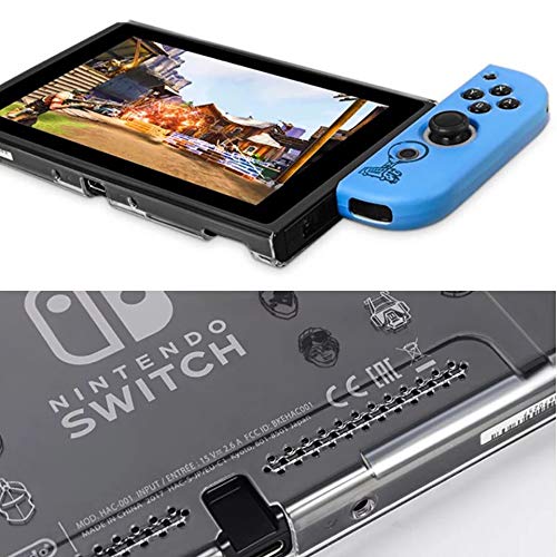 Nintendo Switch Hard Shell Plastic Protective Cover Case - Fortnite Battle Royal Console Design Yellow Blue