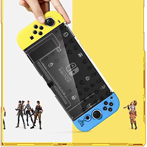 Nintendo Switch Hard Shell Plastic Protective Cover Case - Fortnite Battle Royal Console Design Yellow Blue