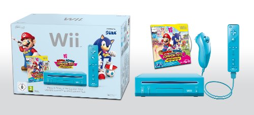 Nintendo Wii + Mario & Sonic at the London 2012 Olympic Games - juegos de PC (Wii, 512 MB, IBM PowerPC, SD, 802.11b, 802.11g, Azul)