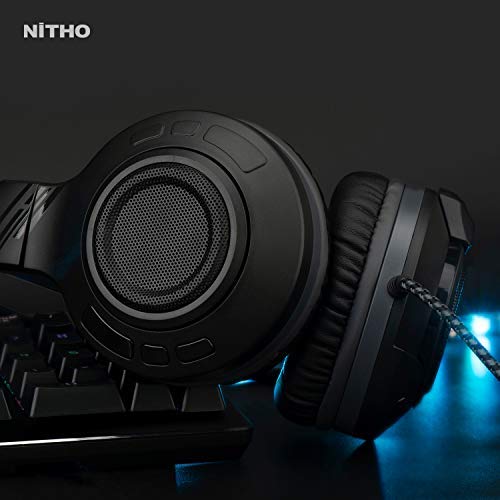 NiTHO SND-ATLA-K-Y - Auriculares Atlas Gaming Con Adaptador Para PC (Windows)