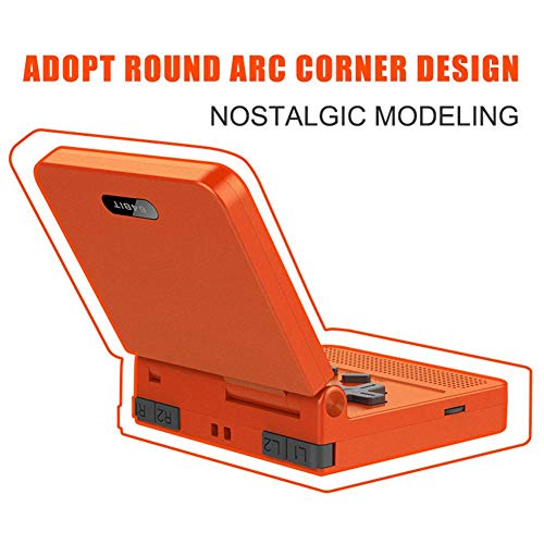 Noblik V90 IPS Retro Games 3.0 Pulgadas Flip Consola de Mano Doble de Apertura Consola de Juegos 16 Simuladores PS1 Regalo para NiñOs Amarillo