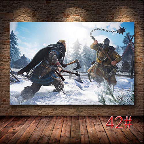 NOBRAND El Póster del Juego De Assassin'S Creed Valhalla HD Lienzo Pintura Decoración Pared Póster Arte Decoración del Hogar 50X70 Cm (M: 1178)