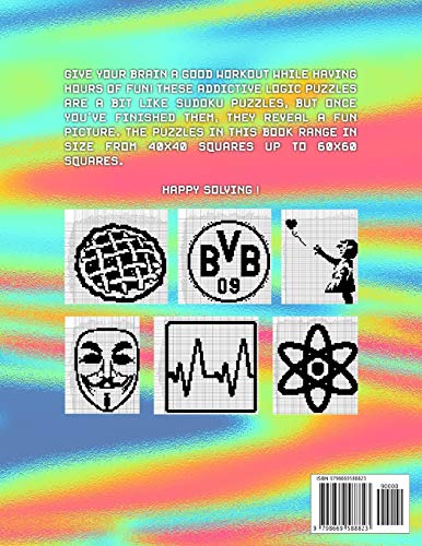 Nonograms Hanjie Puzzle Book For Adults: 100 Challenging Picross Puzzles | Easy To Hard Japanese Crosswords | Griddlers Paint By Numbers | Picture Cross Pixel Logic Puzzle | Brain Teaser