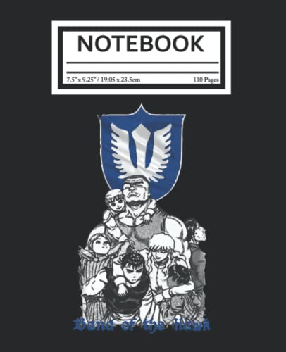 Notebook: Bérsẹrk Anime Manga The Band of Hawk 110 Pages College Wide Ruled Composition Notebook Journal - Lined Paper Notebooks Size 7.5x9.25 for Work School Office