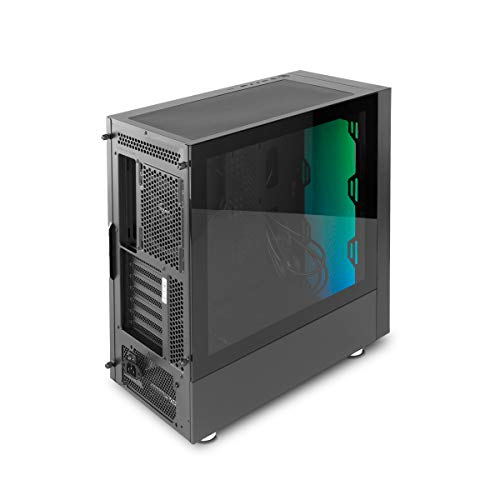 NOX Hummer Blaster -NXHUMMERBLASTER- Caja ARGB PRO ATX-Micro ATX-ITX, lateral cristal templado, espacio para hasta 8 ventiladores, USB 3.0, boton control LED, color negro