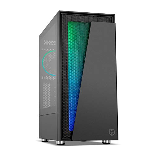 NOX Hummer Blaster -NXHUMMERBLASTER- Caja ARGB PRO ATX-Micro ATX-ITX, lateral cristal templado, espacio para hasta 8 ventiladores, USB 3.0, boton control LED, color negro