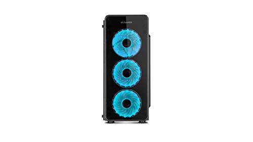 Nox Hummer TGM -NXHUMMERTGM- Caja ARGB ATX - Micro ATX-ITX, 4 ventiladores ARGB 120mm preinstalados, cristal templado, espacio para hasta 6 ventiladores, USB 3.0, color negro