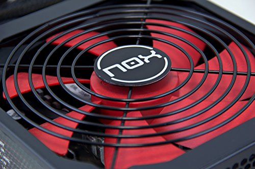 Nox NX 750W - NXS750 - Fuente de Alimentación 750W, compatible con SLI&Crossfire, ventilador 140mm, utra silenciosa, Multi GPU compatible, PFC activo, color negro