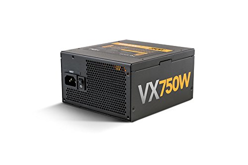 Nox Urano VX 750W -NXURVX750BZ- Fuente de alimentación 750W, certificado 80 PLUS Bronze, ventilador 140mm con control PMW, cables planos extralargos, color negro