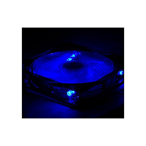 NOX XTREME PRODUCTS Coolfan -NXCFAN120LBL- Ventilador Caja PC 120mm, 9 aspas traslúcidas, rodamientos larga duración, 4 LEDs, silencioso, conector 3 y 4 pines, color blue