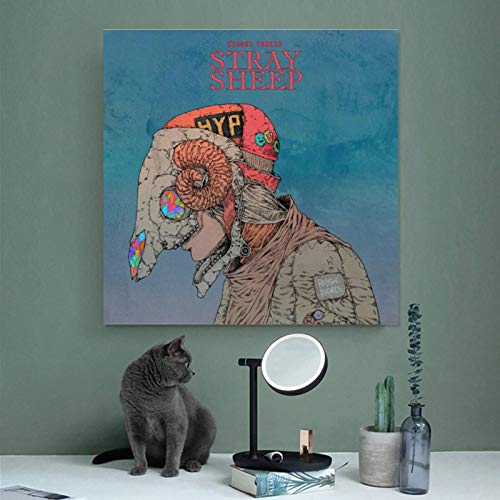 NQSB Cancionista Kenshi Yonezu - Álbum de fotos de ovejas callejeras, 1 póster decorativo, lienzo para pared, para sala de estar, dormitorio, 30 x 30 cm