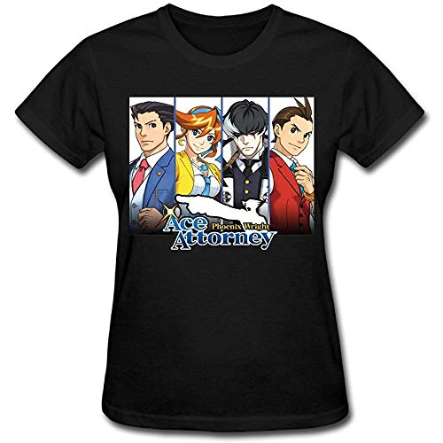 NR Haojia Women's Phoenix Wright Ace Attorney Justice for All T-Shirt Black